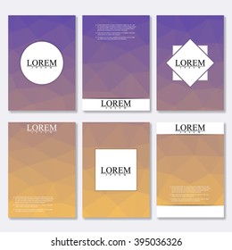 Vector brochure template, flyer, cover magazine. Business abstract background with triangles