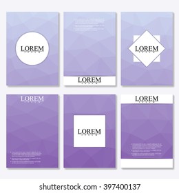 Vector brochure template, flyer, cover magazine in A4 size. Business abstract background with triangles. Vector design illustration