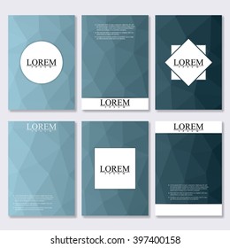 Vector brochure template, flyer, cover magazine in A4 size. Business abstract background with triangles. Vector design illustration