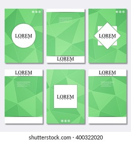 Vector brochure template, flyer, cover magazine in A4 size. Business abstract background with triangles