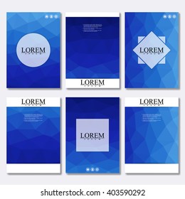 Vector brochure template, flyer, cover magazine in A4 size. Business abstract background with triangles. Vector design illustration