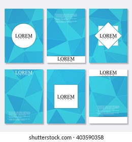 Vector brochure template, flyer, cover magazine in A4 size. Business abstract background with triangles
