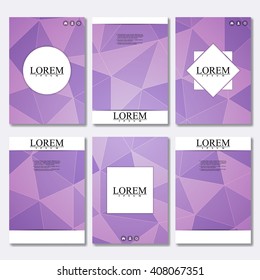 Vector brochure template, flyer, cover magazine in A4 size. Business abstract background with triangles