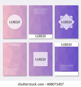 Vector brochure template, flyer, cover magazine in A4 size. Business abstract background with triangles.