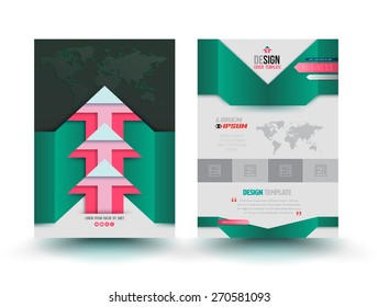 Vector brochure template modern design arrows. Business graphics brochures. Used for cover layout, infographics, brochures, flyers and prints.