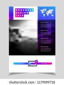 Vector brochure template with trend gradient style