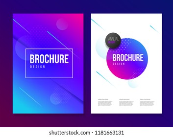 Vector brochure template with trend gradient style