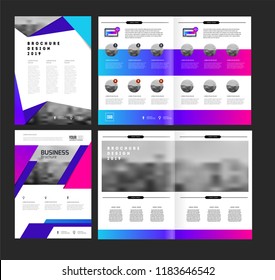 Vector brochure template with trend gradient style