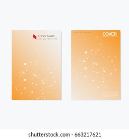 Vector brochure templates. Abstract connection background with lines and dots.