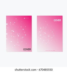 Vector brochure templates. Abstract connection background with lines and dots.
