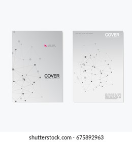 Vector brochure templates. Abstract connection background with lines and dots.