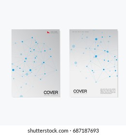 Vector brochure templates. Abstract connection background with lines and dots.