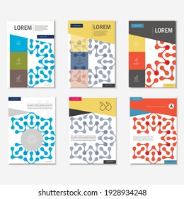 Vector brochures with abstract figures. Design pattern