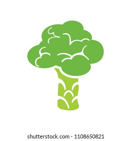 vector brocoli illustration, green vegetable symbol - organic food nutrition isolated