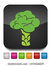 vector brocoli illustration, green vegetable symbol - organic food nutrition isolated