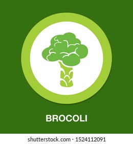 vector brocoli illustration, green vegetable symbol - organic food nutrition isolated