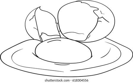 Vector broken chicken egg.  Illustration. Emblem.