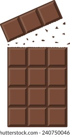 vector of a broken chocolate bar