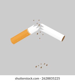 um vetor de cigarros partidos, que é um símbolo de que isso é perigoso para a saúde	