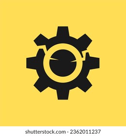 Vector broken cog illustration. An isolated illustration background.