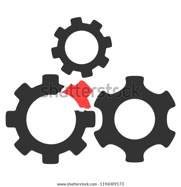 歯車のベクター破損の機構の図 白い背景に分離型イラスト のベクター画像素材 ロイヤリティフリー