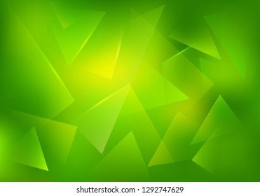 Vector Broken Glass Green and Yellow Background. Explosion, Destruction Cracked Surface Illustrationwith Gradient. Abstract 3d Bg for Night Party Posters, Banners or Advertisements.