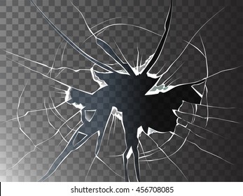 Vector broken glass. Isolated cracked glass effect. svg