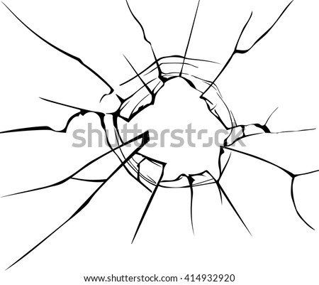 Vector broken glass. Isolated cracked glass effect.