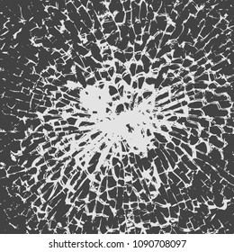 Vector broken glass. Isolated realistic cracked glass effect, concept element. To use Complete Glass texture release clipping mask.