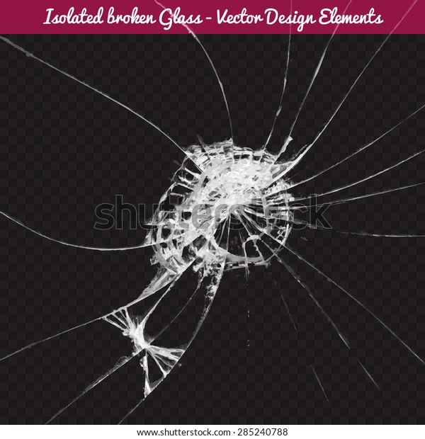 Vector broken glass. Isolated realistic cracked\
glass effect, concept element. Complete Glass texture inside\
clipping mask.