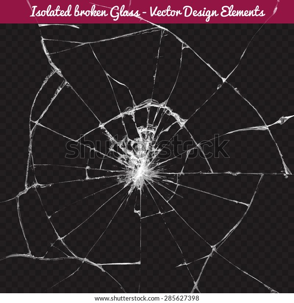 Vector broken glass. Isolated realistic cracked
glass effect, concept element. To use Complete Glass texture
release clipping mask.