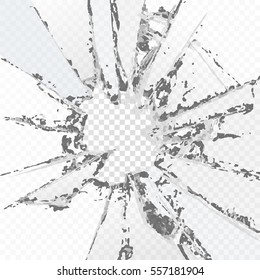 Vector broken glass, on a plaid background. With the effect of transparency for each color of the mood background