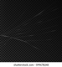 Vector broken glass, on a plaid background. With the effect of transparency for each color of the mood background.