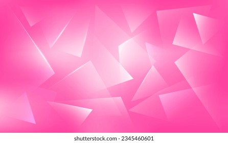 Vector Broken Glass Pink Background. Explosion, Destruction Cracked Triangle Surface Illustration. Abstract 3d Bg for Party Posters, Banners or Advertisements.