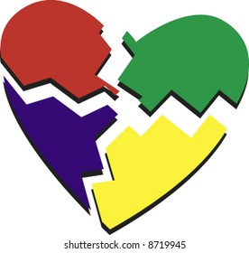 vector of broken heart