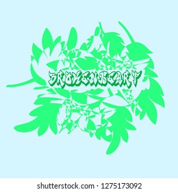 Vector broken heart with cracked background leaves