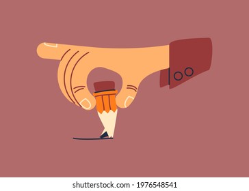 Vector broken pencil in outline style