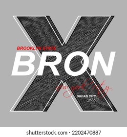 vector bronx text lettering stylish design