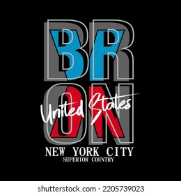 vector bronx text lettering stylish images design