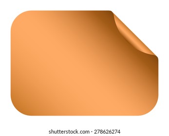 vector bronze blank template label with light shadow