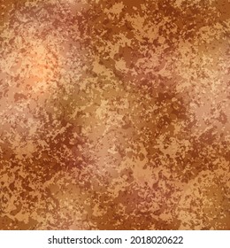 Vector Bronze Distressed Foil Seamless Pattern. Shiny derk gold patina grunge repeat texture. Abstract modern luxury metal surface digital paper, background, wallpaper.