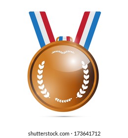 Vector Bronze Medal, Award Isolated on White Background 