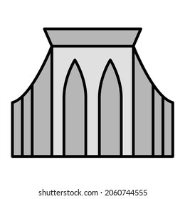 Vector Brooklyn Bridge Filled Outline Icon Design
