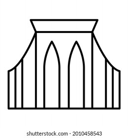 Vector Brooklyn Bridge Outline Icon Design
