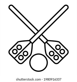 Vector Broom Ball Outline Icon Design
