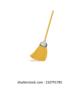 Vector broom  isolated on a white background