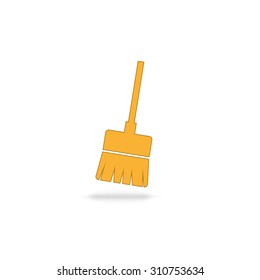 Vector broom isolated on a white background