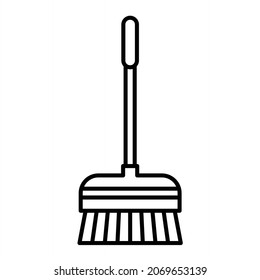 Vector Broom Outline Icon Design
