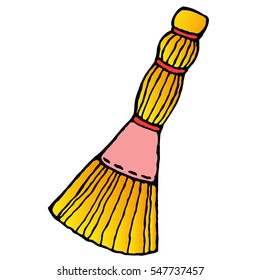 Vector broom\Drawing hand broom and dust