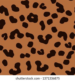 Vector brown animal print. Seamless leopard pattern design for fabric and textile, packaging, web and social media design